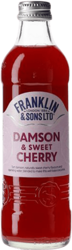 45,95 € Envío gratis | Caja de 12 unidades Refrescos y Mixers Franklin & Sons Damson & Sweet Cherry Reino Unido Botellín 27 cl