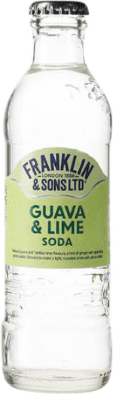 53,95 € Envio grátis | Caixa de 24 unidades Refrescos e Mixers Franklin & Sons Guava & Lime Soda Reino Unido Garrafa Pequena 20 cl