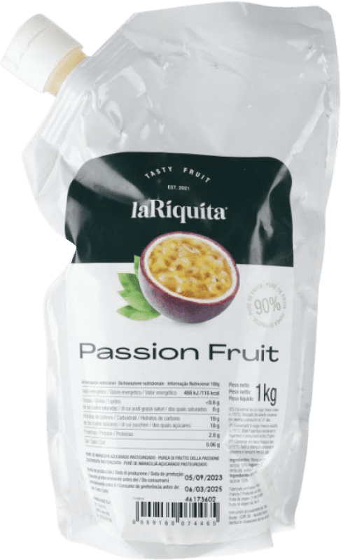 22,95 € Envío gratis | Puré de Frutas para Cóctel La Riquita España 1 L Passion Fruit — Fruta de La Pasión Sin Alcohol