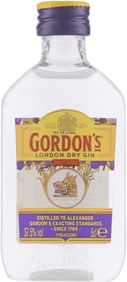 24,95 € 免费送货 | 盒装12个 金酒 Gin Gordon's 英国 小瓶装 5 cl