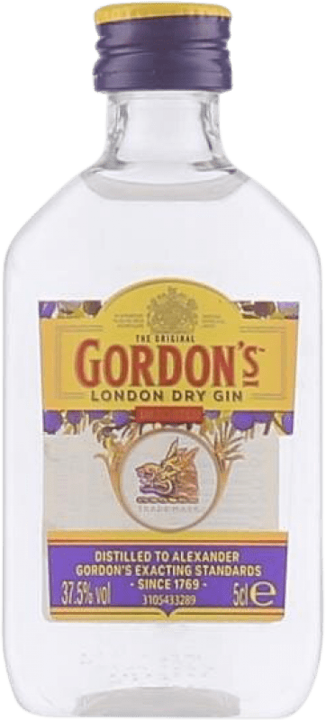 24,95 € 免费送货 | 盒装12个 金酒 Gin Gordon's 英国 小瓶装 5 cl