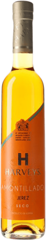 19,95 € 送料無料 | 酒精強化ワイン Harvey's Seco — 辛口 Amontillado — アモンティリャード D.O. Jerez-Xérès-Sherry アンダルシア スペイン Palomino Fino ミディアムボトル 50 cl