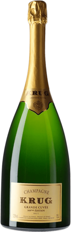 716,95 € Бесплатная доставка | Белое игристое Krug Grande Cuvée 168ème Edition брют A.O.C. Champagne шампанское Франция бутылка Магнум 1,5 L