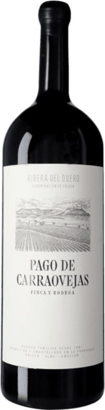 1 052,95 € Бесплатная доставка | Красное вино Pago de Carraovejas D.O. Ribera del Duero Кастилья-Ла-Манча Испания Tempranillo — Темпранильо, Merlot — Мерло, Cabernet Sauvignon — Каберне Совиньон Специальная бутылка 5 L