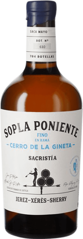 44,95 € Free Shipping | Fortified wine Rodríguez de Vera Sopla Poniente Fino en Rama Cerro de la Gineta D.O. Jerez-Xérès-Sherry Andalusia Spain Palomino Fino Medium Bottle 50 cl