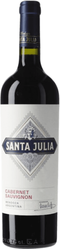 12,95 € Бесплатная доставка | Красное вино Santa Julia I.G. Mendoza Мендоса Аргентина Cabernet Sauvignon бутылка 75 cl