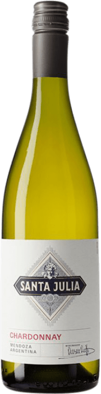 10,95 € Бесплатная доставка | Белое вино Santa Julia I.G. Mendoza Мендоса Аргентина Chardonnay бутылка 75 cl