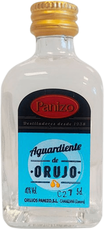 2,95 € Envio grátis | Aguardente Orujo Panizo Castela e Leão Espanha Garrafa Miniatura 5 cl