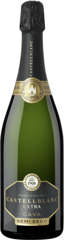10,95 € 送料無料 | 白スパークリングワイン Castellblanch Extra セミドライ セミスイート D.O. Cava スペイン ボトル 75 cl