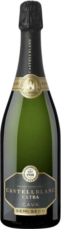 10,95 € Spedizione Gratuita | Spumante bianco Castellblanch Extra Semisecco Semidolce D.O. Cava Spagna Bottiglia 75 cl