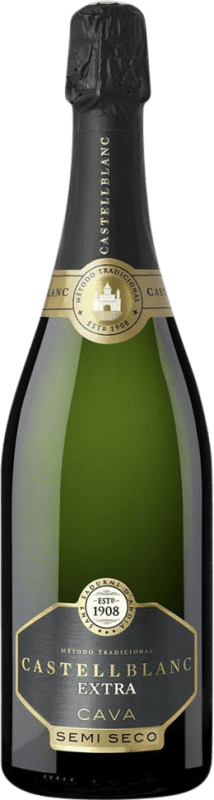 10,95 € Free Shipping | White Sparkling Wine Castellblanch Semiseco — Semi Dry Extra D.O. Cava Spain 75 cl