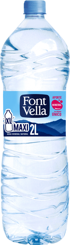 8,95 € 送料無料 | 6個入りボックス 水 Font Vella Maxi Mineral Natural — 天然ミネラル スペイン スペシャルボトル 2 L