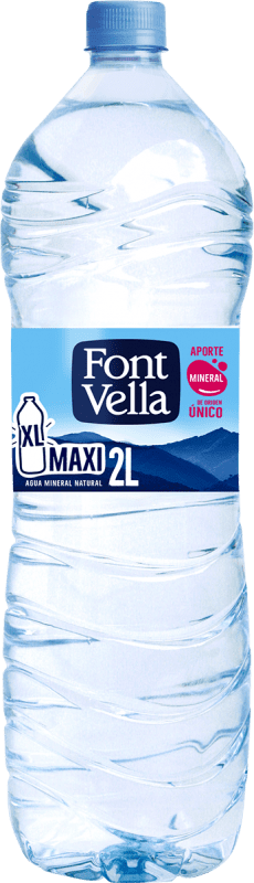 8,95 € Бесплатная доставка | Коробка из 6 единиц Вода Font Vella Maxi Испания Специальная бутылка 2 L