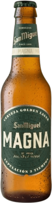 29,95 € Free Shipping | 30 units box Beer San Miguel Magna Vidrio RET Andalusia Spain Small Bottle 20 cl