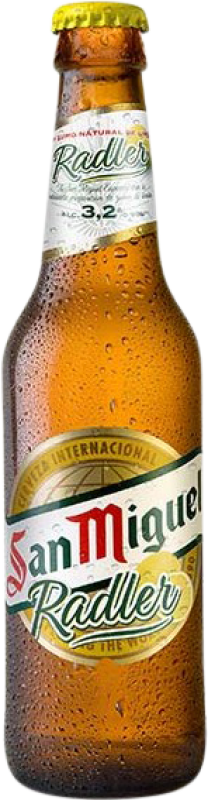 33,95 € Free Shipping | 30 units box Beer San Miguel Radler Vidrio RET Andalusia Spain Small Bottle 20 cl