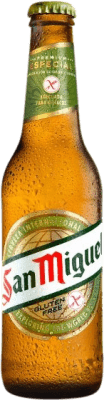 62,95 € Kostenloser Versand | 24 Einheiten Box Bier San Miguel sin Glúten Andalusien Spanien Drittel-Liter-Flasche 33 cl
