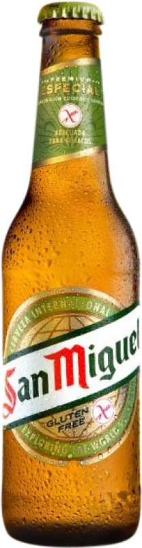 62,95 € 免费送货 | 盒装24个 啤酒 San Miguel 特别 安达卢西亚 西班牙 三分之一升瓶 33 cl Gluten Free — 不含麸质