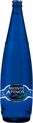 水 12個入りボックス Monte Pinos Blue — ブルーエディション, Mineral Natural — 天然ミネラル 1 L ガラス