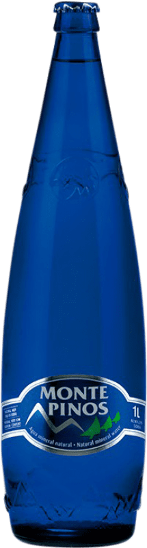 19,95 € Envio grátis | Caixa de 12 unidades Água Monte Pinos Azul Natural Castela e Leão Espanha Garrafa 1 L