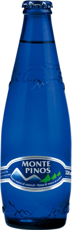 19,95 € Бесплатная доставка | Коробка из 24 единиц Вода Monte Pinos Natural Vidrio Кастилия-Леон Испания треть литровая бутылка 33 cl
