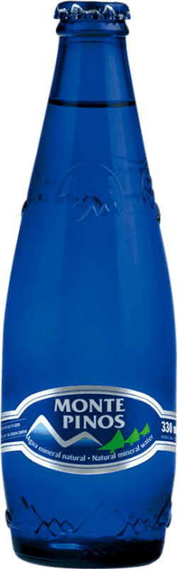 14,95 € 送料無料 | 24個入りボックス 水 Monte Pinos Mineral Natural — 天然ミネラル カスティーリャ・イ・レオン スペイン 1/3ボトル 33 cl ガラス