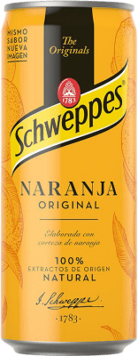 29,95 € 送料無料 | 24個入りボックス 飲み物とミキサー Schweppes Naranja スペイン アルミ缶 20 cl