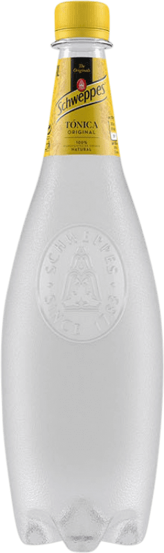 46,95 € Envío gratis | Caja de 24 unidades Refrescos y Mixers Schweppes Tónica PET España Botella 1 L