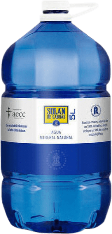 11,95 € 免费送货 | 盒装3个 水 Solán de Cabras Mineral Natural — 天然矿物 卡斯蒂利亚 - 拉曼恰 西班牙 塑料桶 5 L PET — 塑料