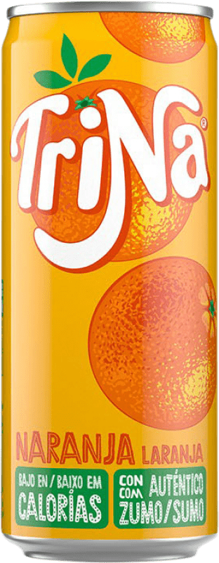 66,95 € Envío gratis | Caja de 32 unidades Refrescos Trina España Lata 33 cl Naranja
