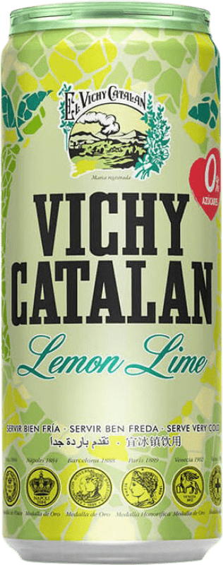 29,95 € Free Shipping | 24 units box Water Vichy Catalan Mineral Natural — Natural Mineral Catalonia Spain Can 33 cl Lima — Lime
