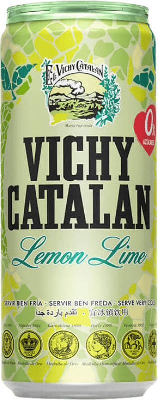 29,95 € 免费送货 | 盒装24个 水 Vichy Catalan Lima 加泰罗尼亚 西班牙 铝罐 33 cl