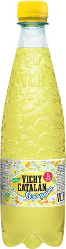 7,95 € Envio grátis | Caixa de 24 unidades Água Vichy Catalan Fruit Limón PET Catalunha Espanha Garrafa Medium 50 cl