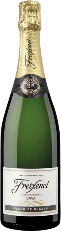 6,95 € Kostenloser Versand | Weißer Sekt Freixenet Semiseco — Halbtrocken Blanc de Blancs D.O. Cava Katalonien Spanien 75 cl