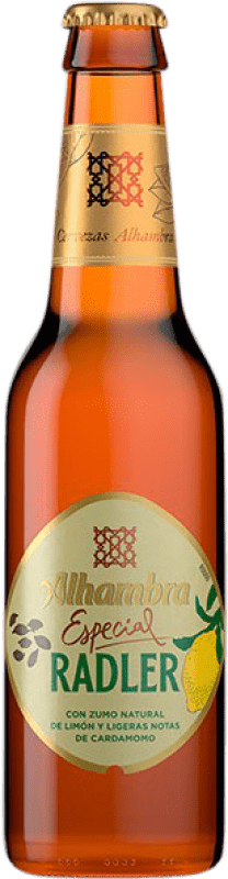 42,95 € Spedizione Gratuita | Scatola da 24 unità Birra Alhambra Radler Vidrio RET Andalusia Spagna Bottiglia Terzo 33 cl