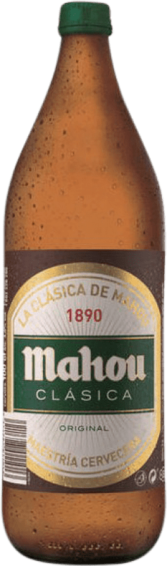 19,95 € Free Shipping | 6 units box Beer Mahou Clásica Madrid's community Spain Bottle 1 L