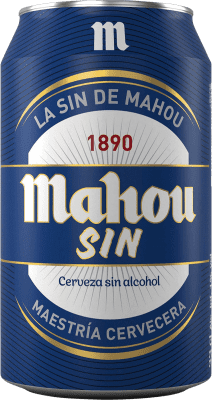 34,95 € 送料無料 | 24個入りボックス ビール Mahou SIN マドリッドのコミュニティ スペイン 缶 33 cl アルコールなし