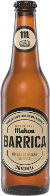45,95 € Envio grátis | Caixa de 12 unidades Cerveja Mahou Lager, Original Barrica Madri Espanha Garrafinha Terço 33 cl