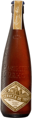 68,95 € Kostenloser Versand | 12 Einheiten Box Bier Mahou Casimiro Trigo Gemeinschaft von Madrid Spanien Halbe Flasche 37 cl