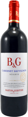 10,95 € 免费送货 | 红酒 Barton & Guestier 预订 I.G.P. Vin de Pays d'Oc 朗格多克 - 鲁西荣 法国 Cabernet Sauvignon 瓶子 75 cl
