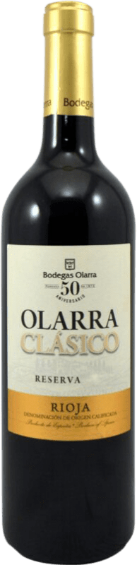 16,95 € Envio grátis | Vinho tinto Olarra Clásico Reserva D.O.Ca. Rioja La Rioja Espanha Tempranillo Garrafa 75 cl