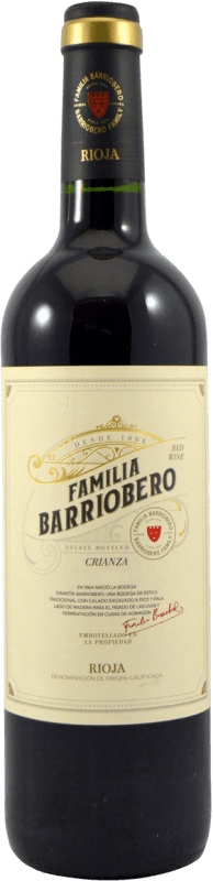 8,95 € Free Shipping | Red wine Señorio de Barriobero. Familia Barriobero Aged D.O.Ca. Rioja The Rioja Spain Tempranillo Bottle 75 cl
