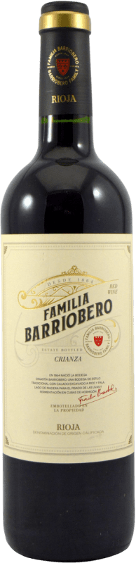 8,95 € Kostenloser Versand | Rotwein Señorio de Barriobero. Familia Barriobero Alterung D.O.Ca. Rioja La Rioja Spanien Tempranillo Flasche 75 cl