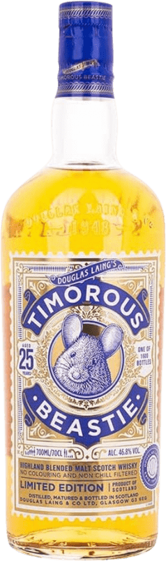 239,95 € Kostenloser Versand | Whiskey Blended Douglas Laing's Timorous Beastie Limited Edition Großbritannien 25 Jahre Flasche 70 cl