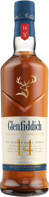 69,95 € Spedizione Gratuita | Whisky Single Malt Glenfiddich Our Bourbon Barrel Regno Unito 14 Anni Bottiglia 70 cl