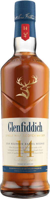 74,95 € Envío gratis | Whisky Single Malt Glenfiddich Our Bourbon Barrel Reino Unido 14 Años Botella 70 cl