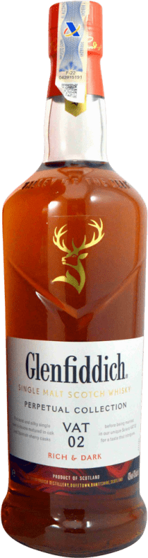 86,95 € Envio grátis | Whisky Single Malt Glenfiddich Perpetual Collection Vat 02 Rich & Dark Reino Unido Garrafa 1 L