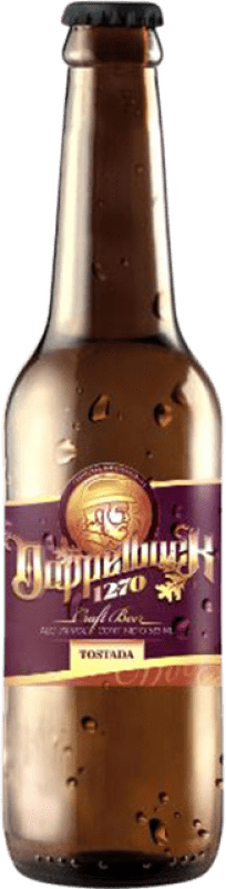 1,95 € Free Shipping | Beer 1270 Doppelbock Tostada — Amber Toasted Castilla y León Spain Third-Liter Bottle 33 cl Malta