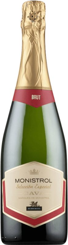 5,95 € Envio grátis | Espumante branco Marqués de Monistrol Selección Especial Brut Jovem D.O. Cava Catalunha Espanha Macabeo, Xarel·lo, Parellada Garrafa 75 cl