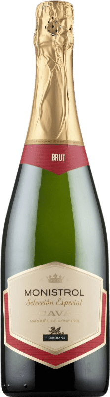 6,95 € 免费送货 | 白起泡酒 Marqués de Monistrol Brut — 起泡酒 干型 甄选, 特别 年轻的 D.O. Cava 加泰罗尼亚 西班牙 Macabeo — 马卡贝奥, Xarel·lo — 哈雷洛, Parellada — 帕雷利亚达 瓶装 75 cl