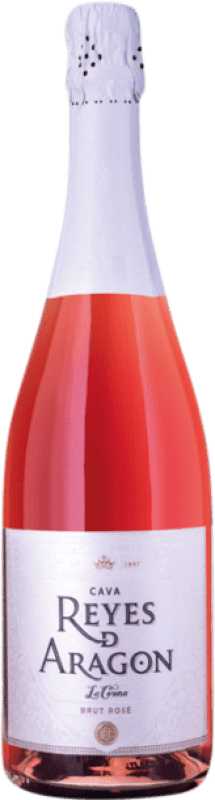 10,95 € Envio grátis | Espumante rosé Reyes de Aragón Rosado Brut Crianza D.O. Calatayud Espanha Grenache Garrafa 75 cl